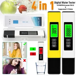 4 w 1 metrze 0-9990PPM cyfrowy ph-metr PH wysoka precyzja próbnik do wody Tester TDS & PH 0-14 PH LCD PPM Tester filtr akwariowy