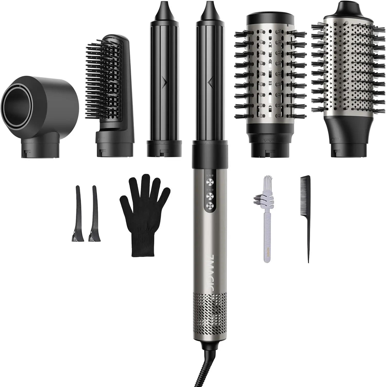 

Hair Dryer Brush & 6 in 1 Hair Styler, Silver, 110 Volts, 1200 Watts, Ionic Technology, Fast Drying, Multi Styler for Str