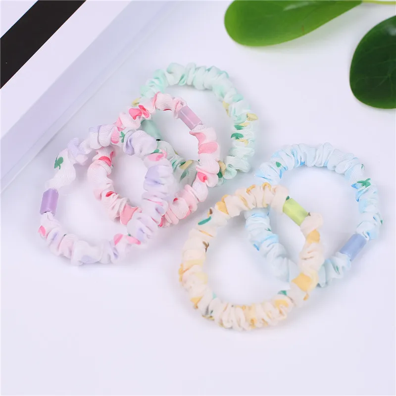 Elastic Hair Bands 10Pcs/Lot Women Hair Accessories Cream Light Color Circles Korean Fashion Children Sweet Ties Girls Headdress