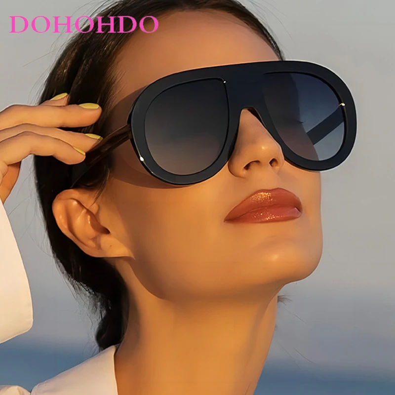 DOHOHDO New One Piece Large Frame Sunglasses NewHigh-end Fashion Show Women Sunglasses Dressing Party Girls Eyewear Shades UV400