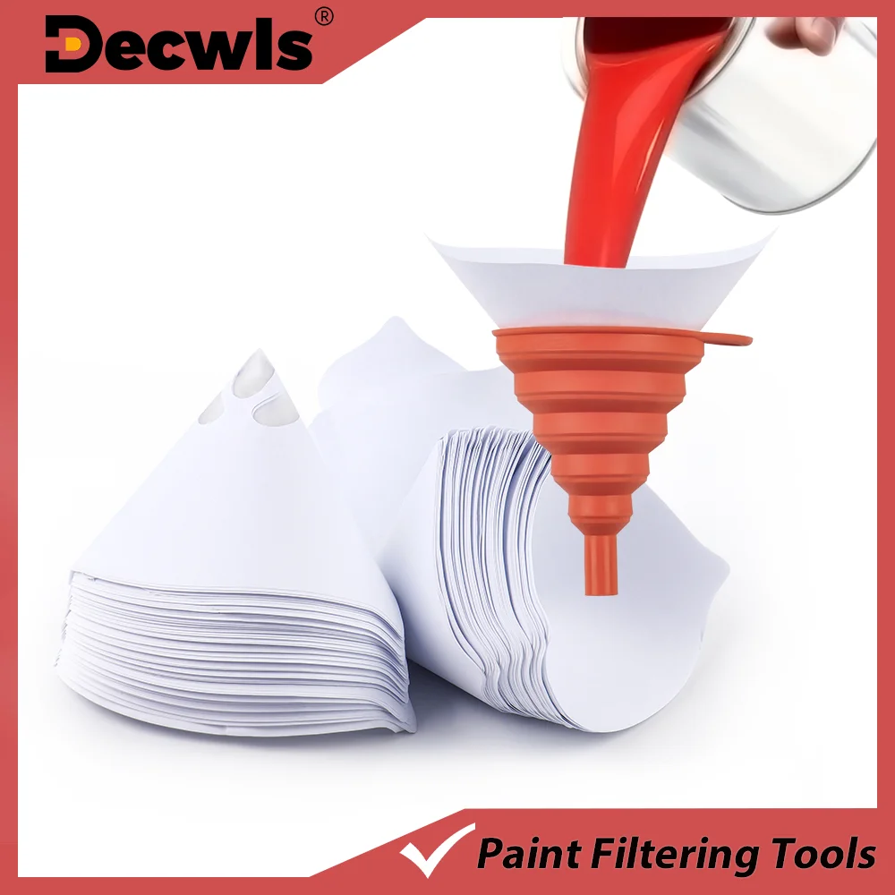 

Paint Filter with 100 Micron Filter Tips Cone Paint Strainers with Silicone Funnel Suitable for Car Paint/Furniture/Wood/House