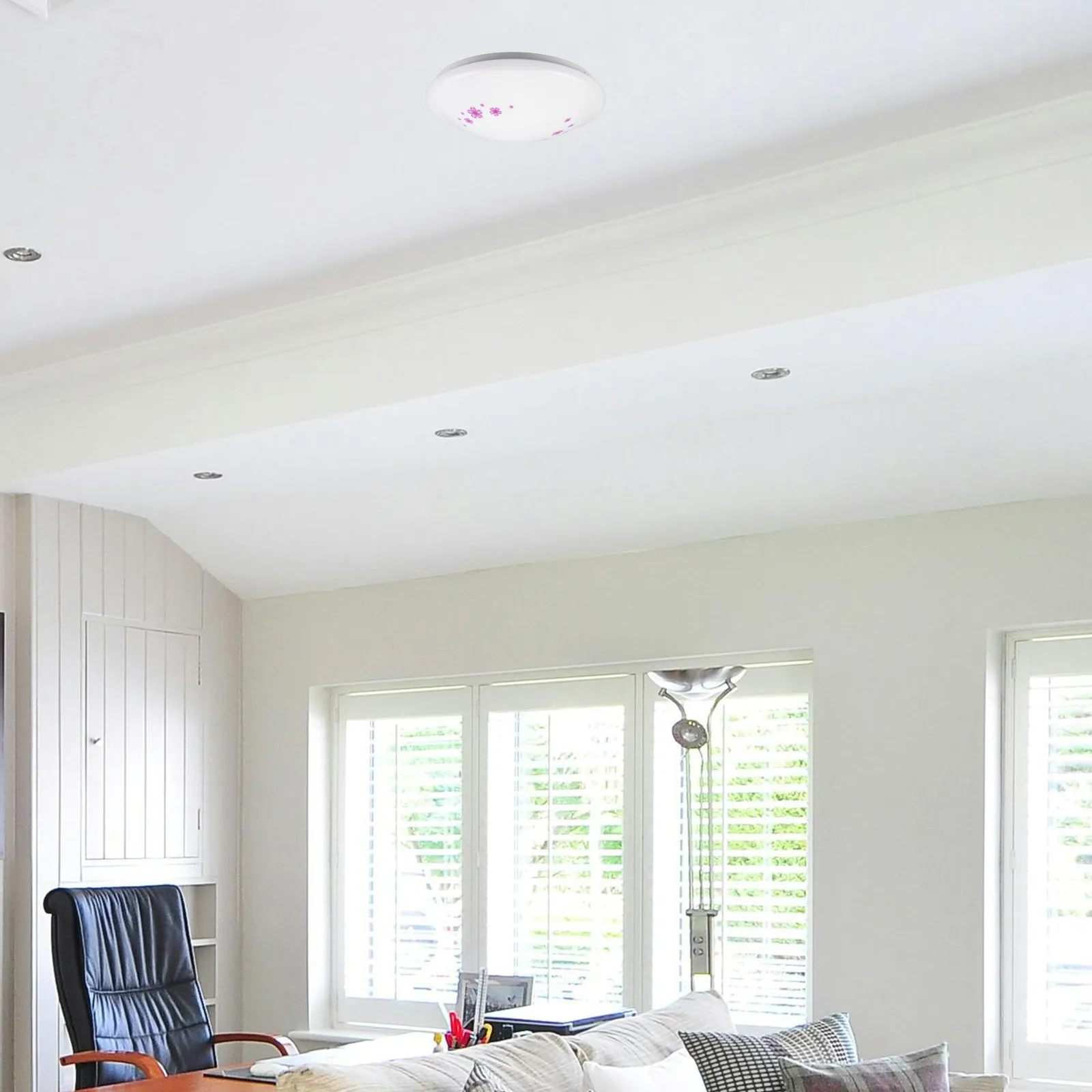 Flush Mount Cherry Blossom Ceiling Light Shade Plastic Round Lampshade Flush Fitting Ceiling Cover Replacement Bedroom Living