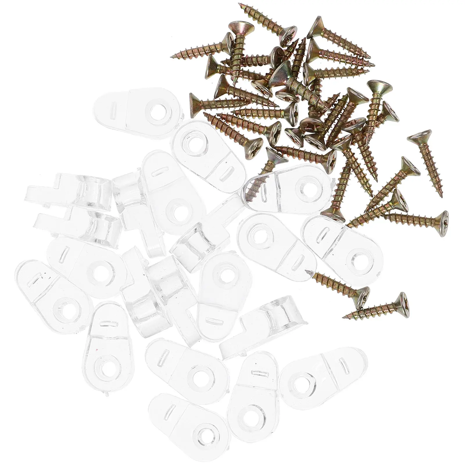 20Pcs Stainless Steel 304 Glass Clips for Cabinets Mirror Mounting Glass Door Panels Acrylic Wood Walls Heavy Duty Securing