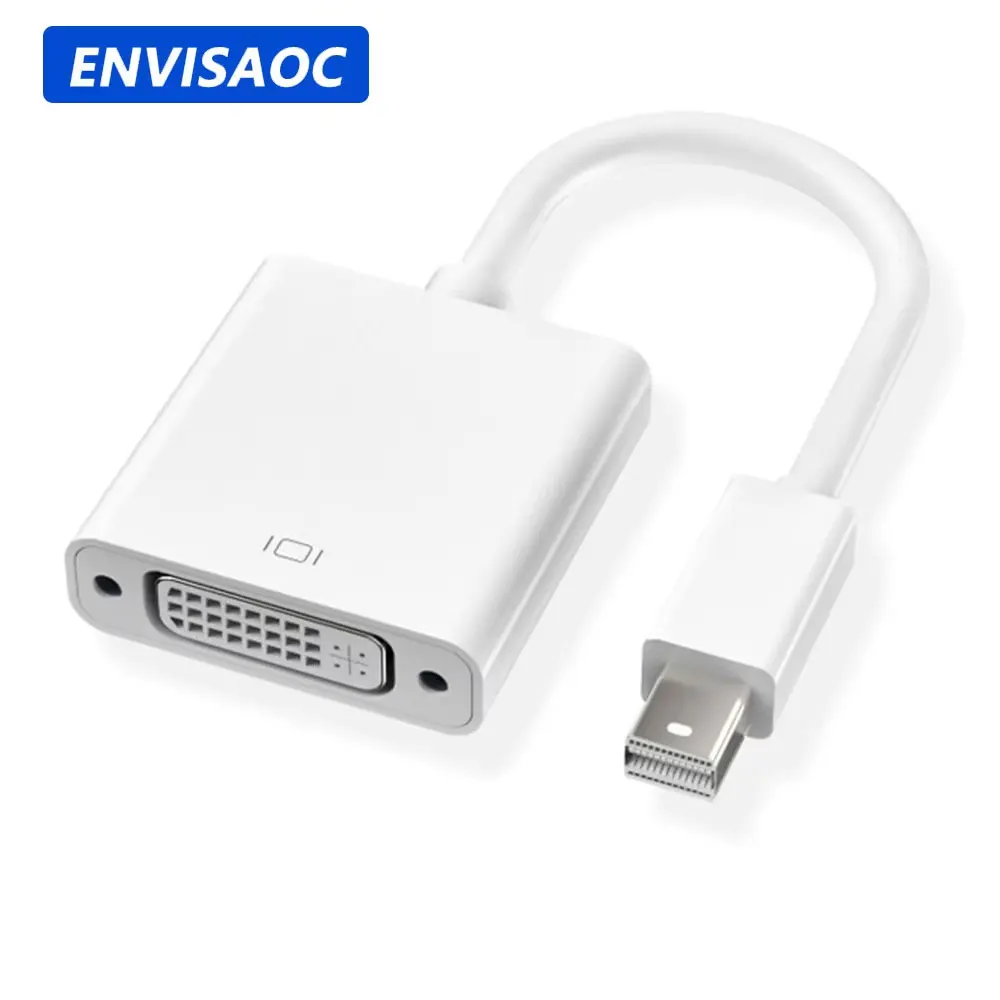 محول Mini DP DisplayPort Thunderbolt إلى DVI محول Connecto لجهاز عرض شاشة الكمبيوتر المحمول MacBook Microsoft السطحي