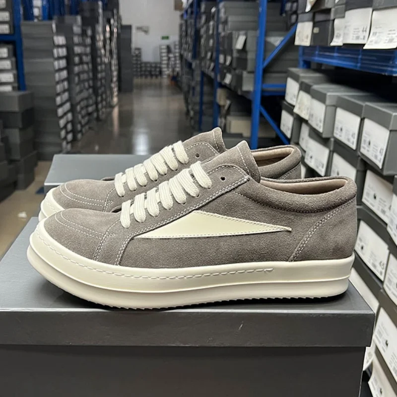 الرجال العلامة التجارية عارضة منخفضة أعلى رمادي الجلد المدبوغ أحذية مصمم جودة الشرير القوطية أزياء الصيف منصة شقة النساء حذاء رياضة حجم كبير 48 #4