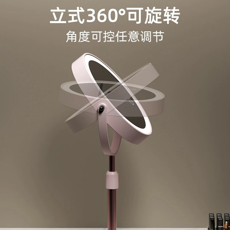 ارتفاع قابل للتعديل مزدوج الجوانب Led قابلة للشحن مكبرة الغرور مرآة إمالة مكتب المحمولة ماكياج الوقوف للنساء المراهقين الهدايا #2