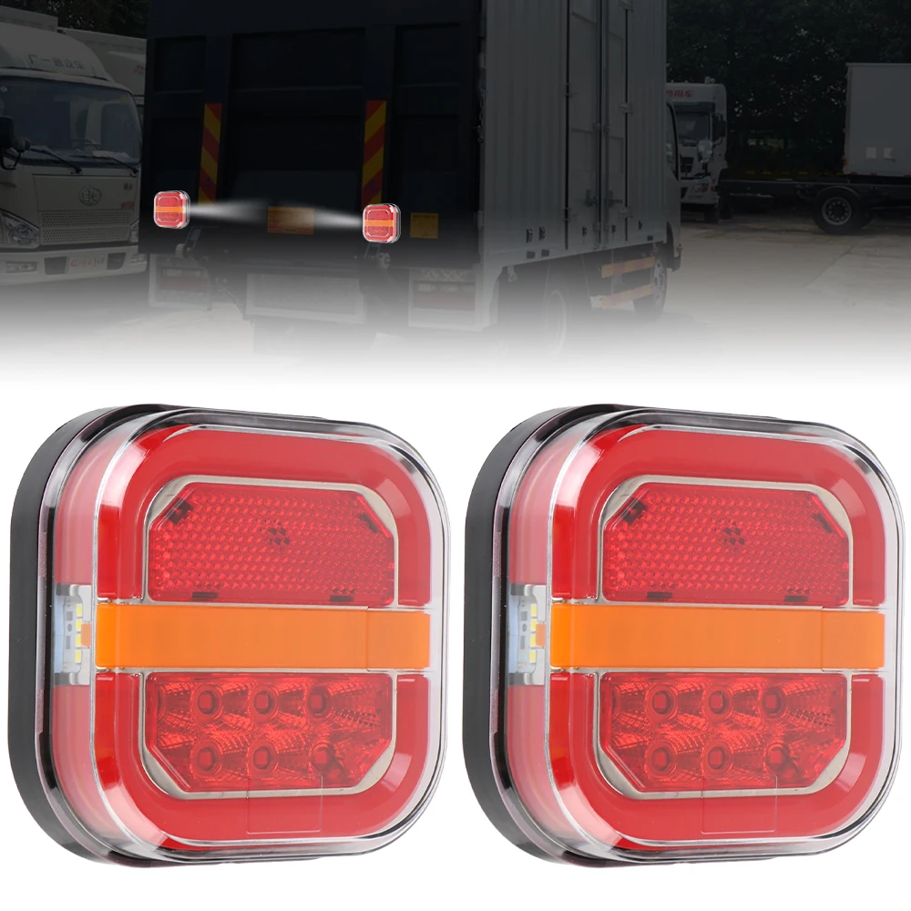

3 In 1 Indicators 24V/12V Car Taillights Turn Signals Brake Lights DRL Lamps Truck Tail Lights 28 LED Auto Day Driving Lights