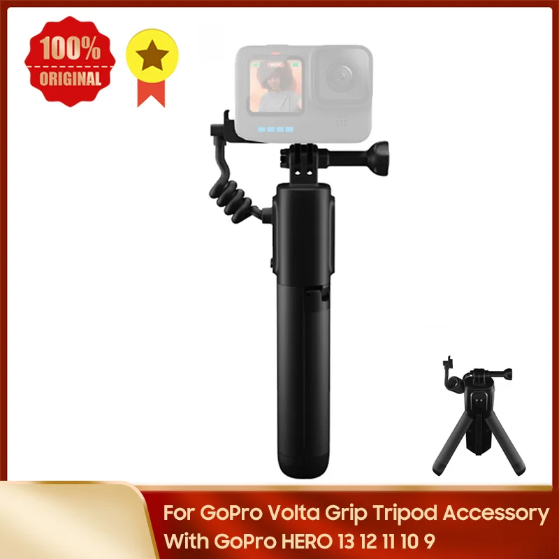 For GoPro Volta Battery Grip Tripod Remote Media Accessory Compatible With HERO13/12/11/10/9 Black