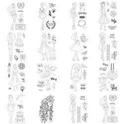 Cute Girls Modern Women Transparent Silicone Clear Stamp for Scrapbooking DIY Craft Decoration Soft Stamp 2021 New