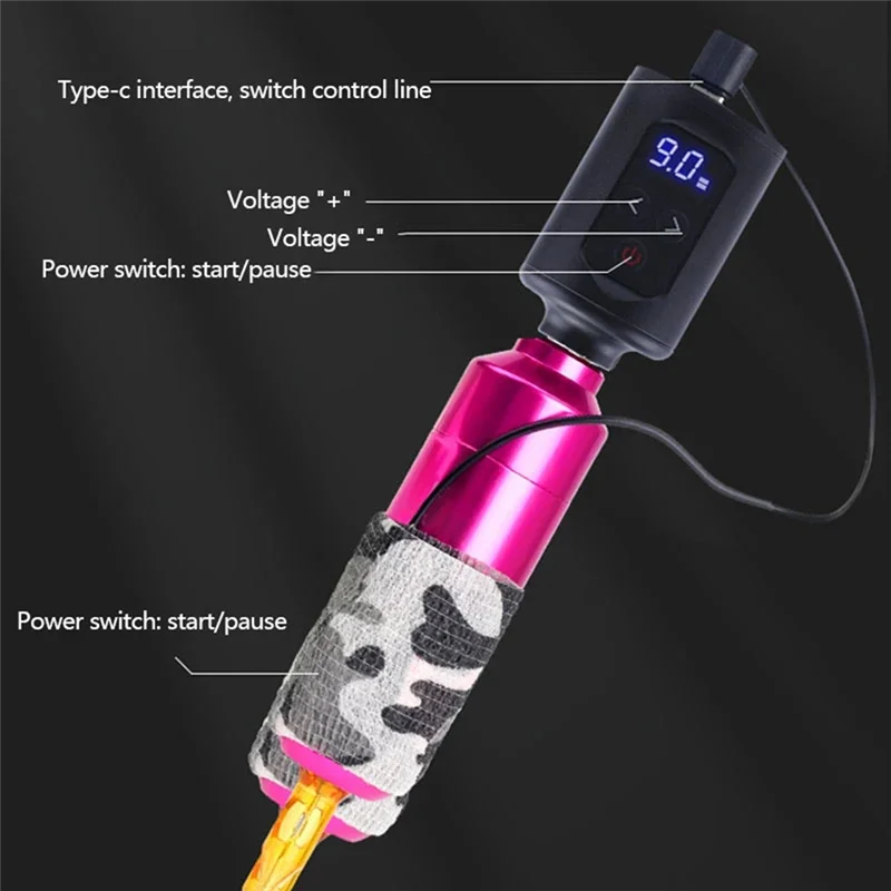 الدقة اللاسلكية الوشم قوة الوشم إمدادات الطاقة RCA المقبس 1400MA بطارية قابلة للشحن المحمولة