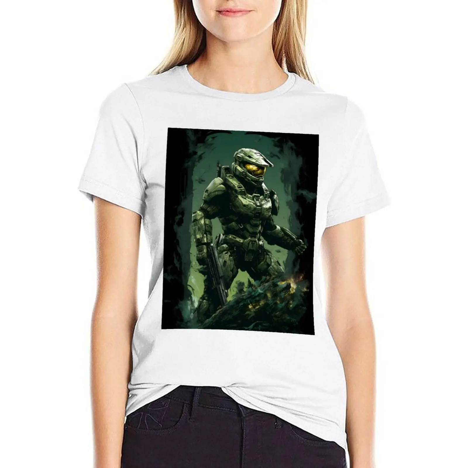 Master Chief T-shirt Short sleeve tee aesthetic clothes t shirt dress Women