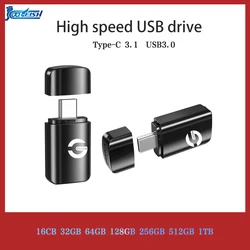 CoolFish-unidad Flash USB 1T512G 56G128G64G, tarjeta de memoria Flash, Type-C3.0gen1And, USB3.0, utilizada para portátiles y computadoras de escritorio, envío gratis