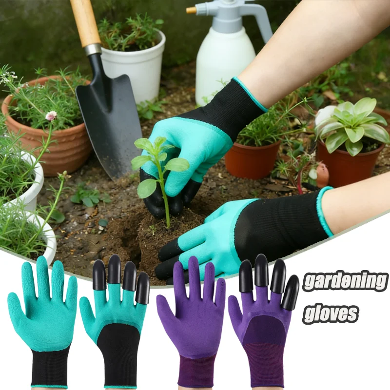 

Durable Dirt Work Gardening Gloves with Claws Tools Waterproof Anti-Puncture Anti-Slip for Digging Planting Weeding