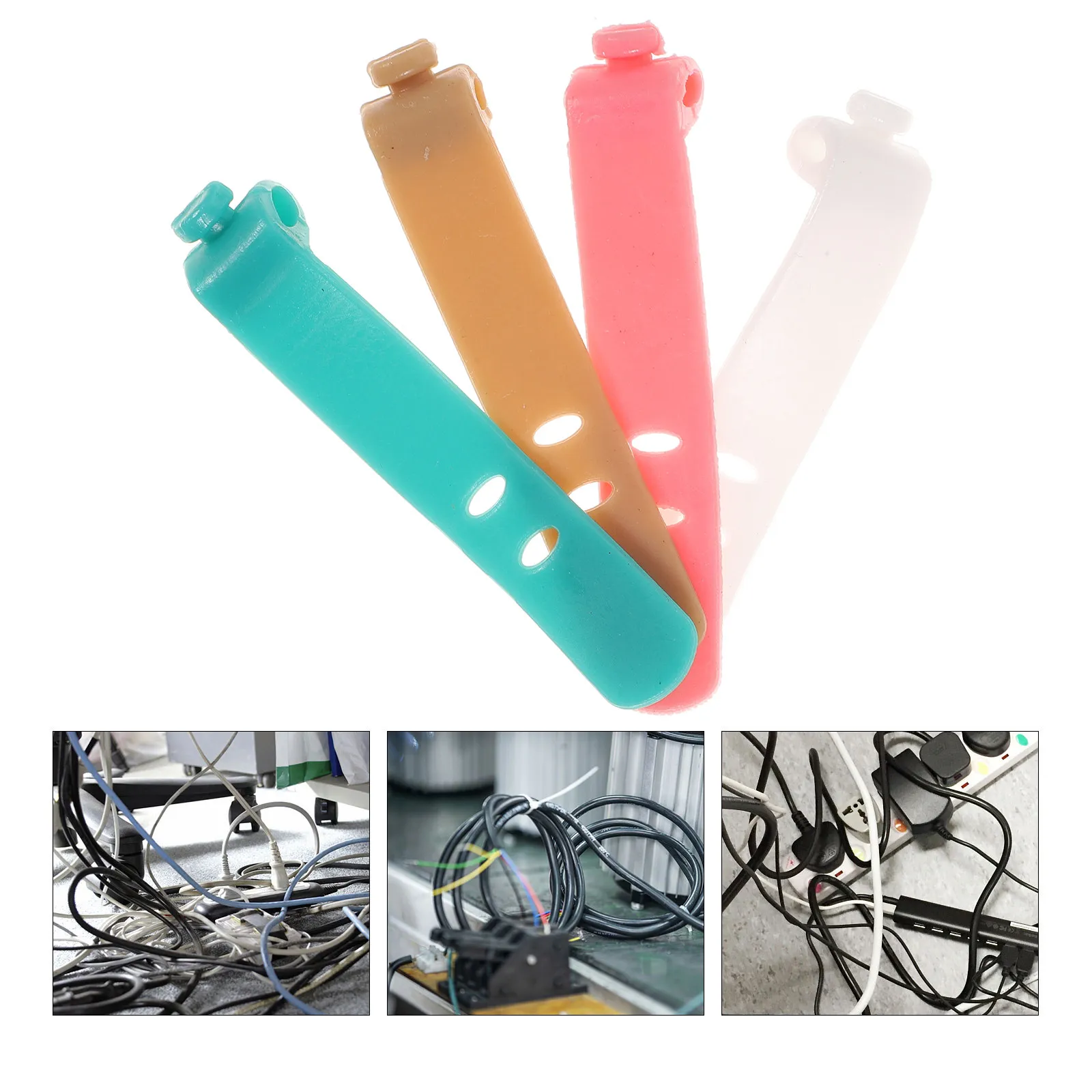 16Pcs Premium Silicone Cable Winder Organizer Self-Locking Cord Wrap for USB Earphone Power Cables Home Office Travel Eco
