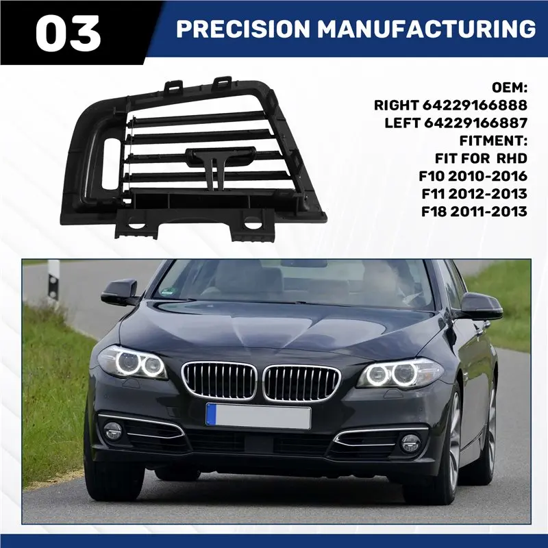 Excellent-AC Grille Vent Panel Air Conditioning Dashboard Outlet For BMW F10 F11 F18 Right Hand Drive New Replacement Part