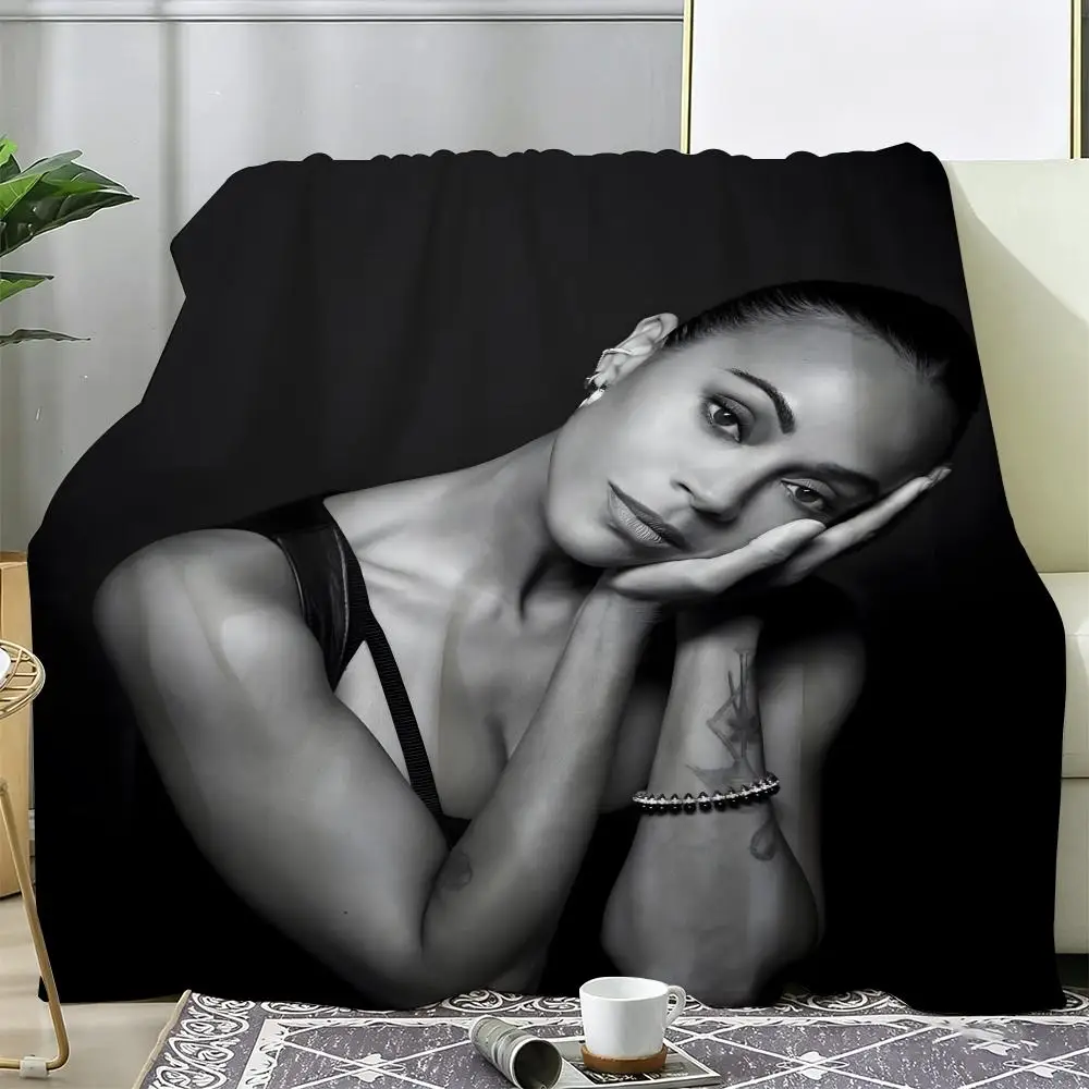 Celebrity Z-Zoe Saldana Throw Soft Warm Flannel Fleece Throw Blanket, Cozy Plush for Sofa Bed & All Seasons