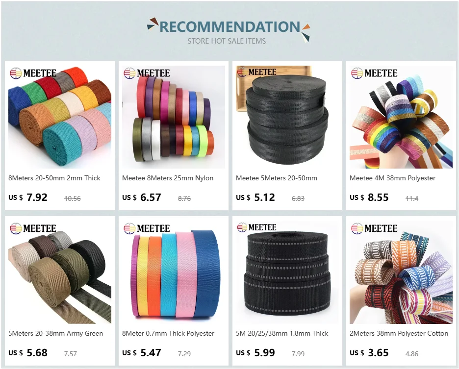 5 Meter 20-50mm 1,3mm Dickes Baumwoll-Gurtband für Taschen, Kleidung, Gürtel, DIY-Bekleidung, Nähzubehör, Schrägband – Detail 1