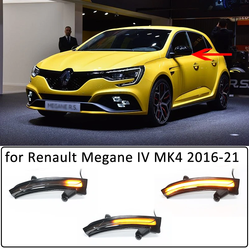 

For Renault Megane IV MK4 2016-2021 Dynamic LED Side Mirror Turn Signal Light Sequential Indicator Blinker Light Lamp