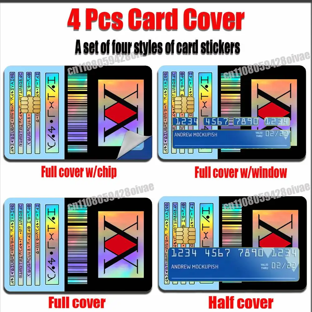 For Rainbow Laser Hunter License Credit Bank Sticker Film Waterproof Protect Access Card Full Cover Skin ID