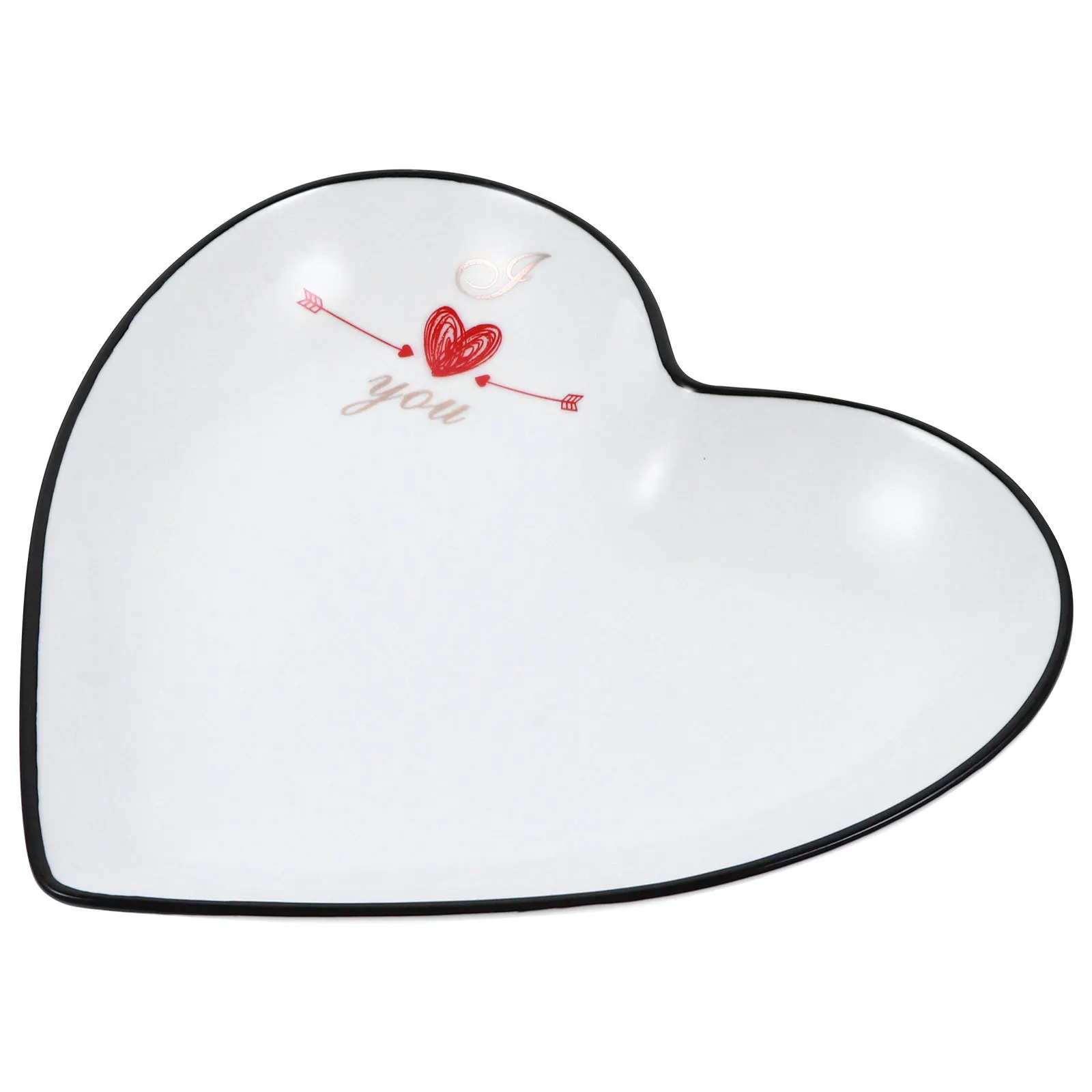 1Pcs Heart Ceramic Tray Creative Jewelry Storage Plate Dessert Display Candy Cupcake Snack Party Supplies Jewelry Plate