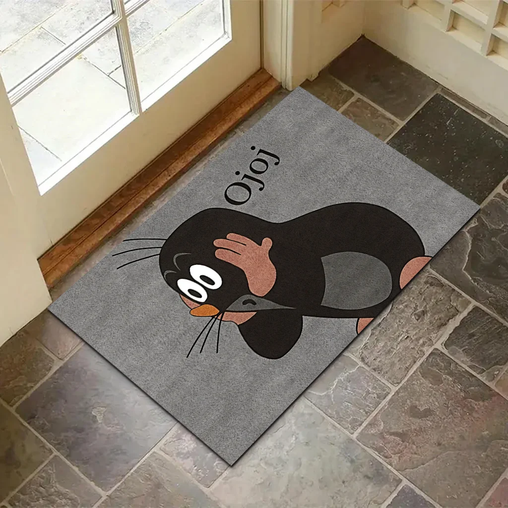 VIKAMA Cartoon Floor Mat Gray Carpet Kitchen Rug Doormat Welcome Mat Rug For Bedroom Carpet For Live Room Home Dec