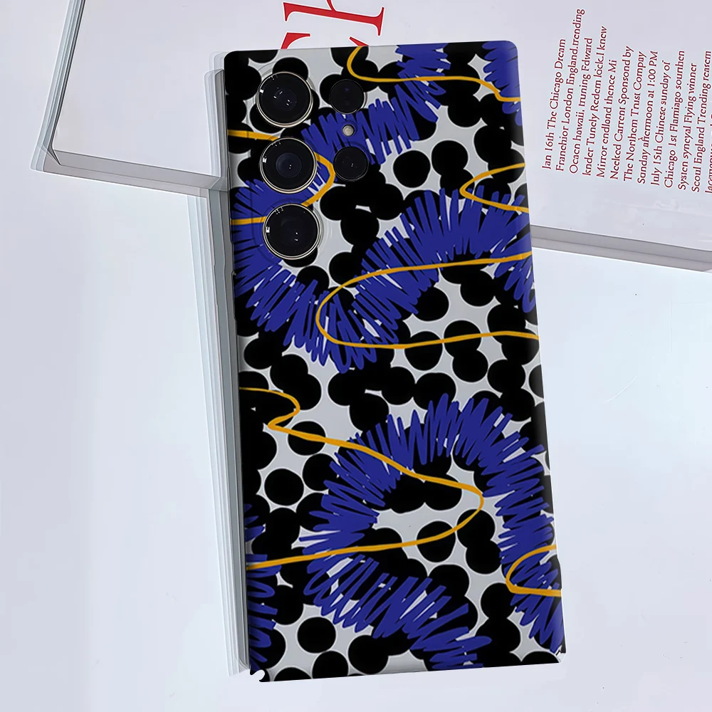Doodle Circles Phone Case for Samsung Galaxy S26 S25 S24 S23 Ultra Plus Luxury Double-layer anti-fall Back Cover