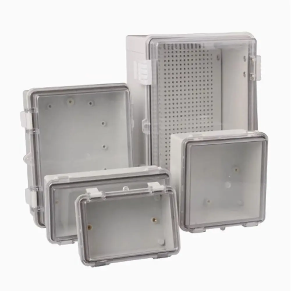 IP67 Electrical Junction Box Waterproof White Outdoor Sealed Switch Power Case Enclosure With Hasp Plastic Distribution Boxes