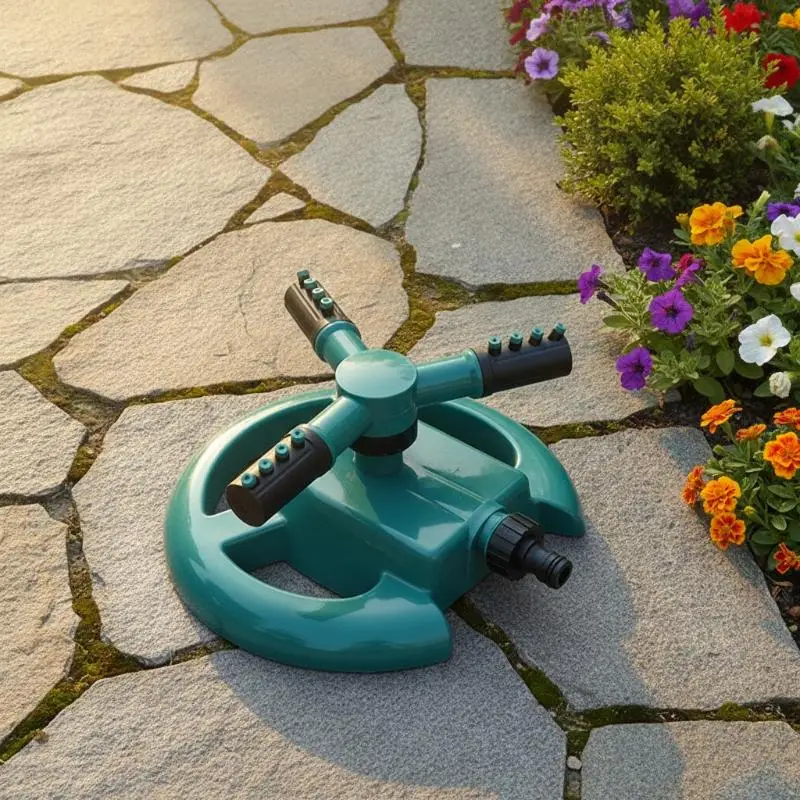 360 Degree Rotating Garden Sprinkler Efficient Lawn Watering Tool Impact Resistant for Outdoor Courtyard Farm Garden Irrigation