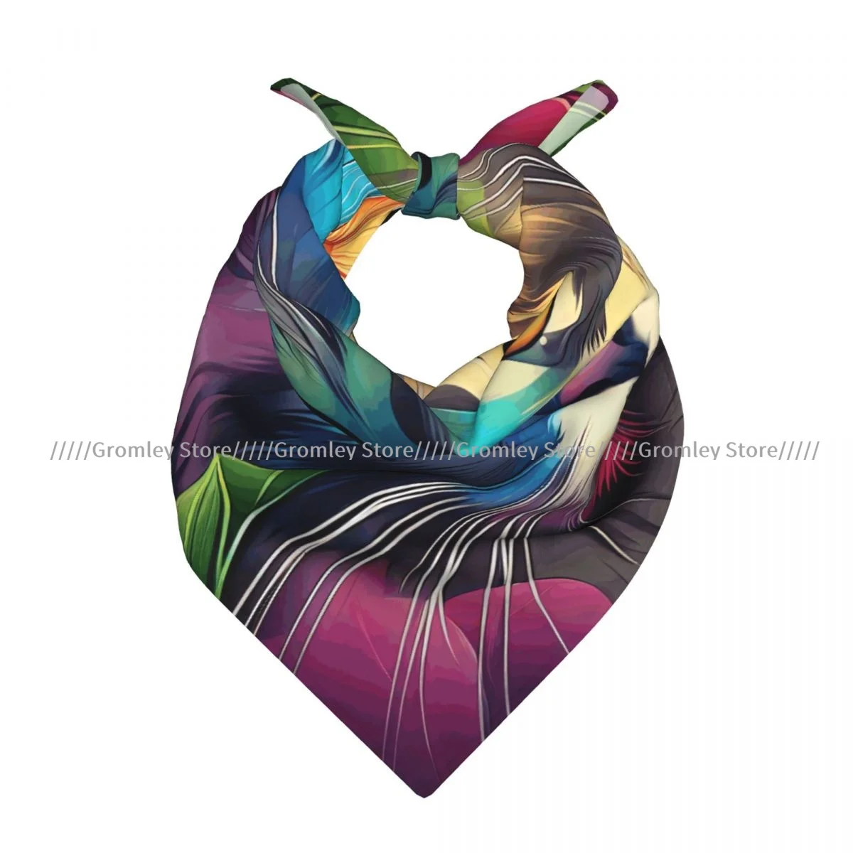 

Colorful Flower Cat Square Bandana Outdoor Sports Headwear Scarf