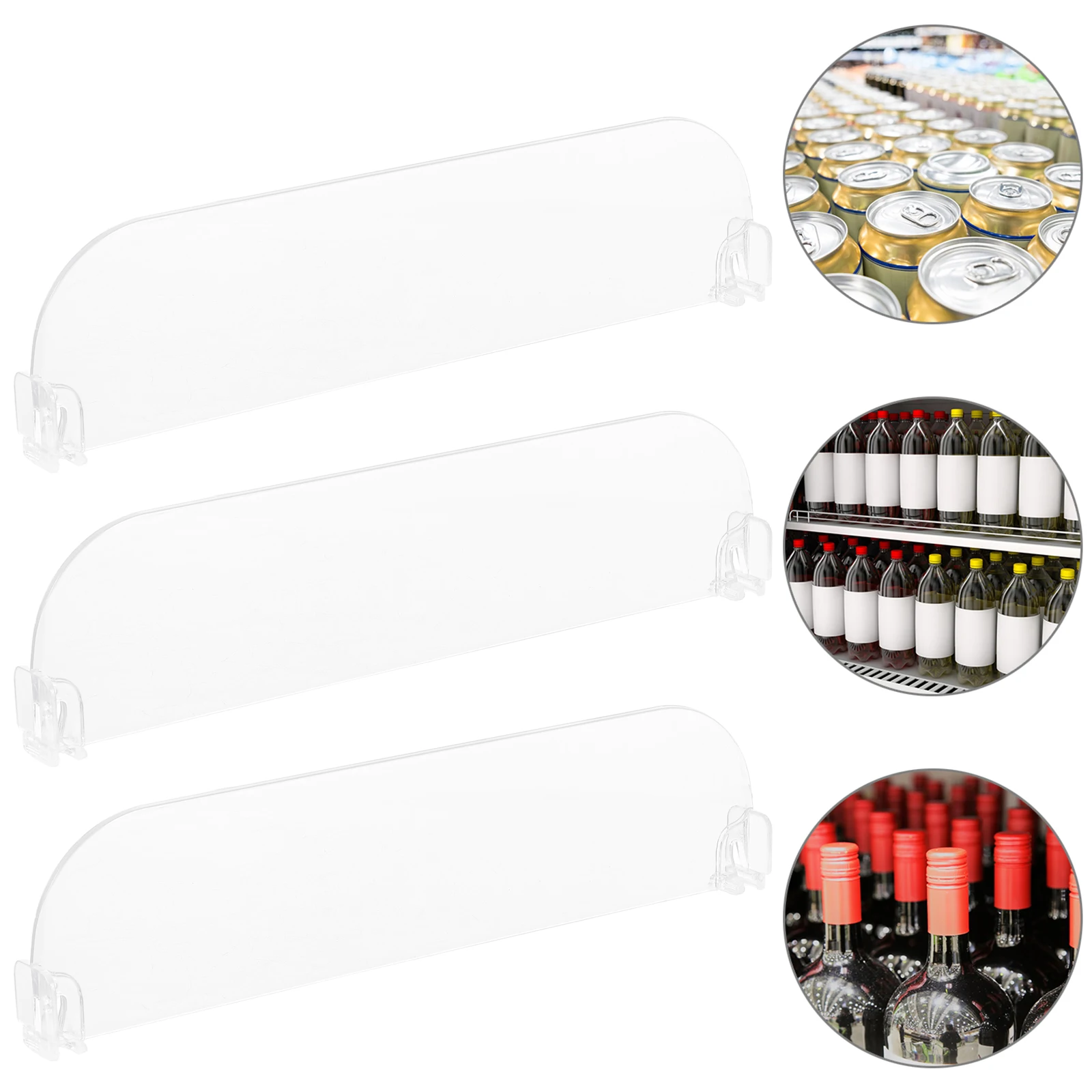 

3pcs Pvc Shelf Dividers Supermarket Organization Racks Commodity Classification Boards Strong Storage Racks For Store