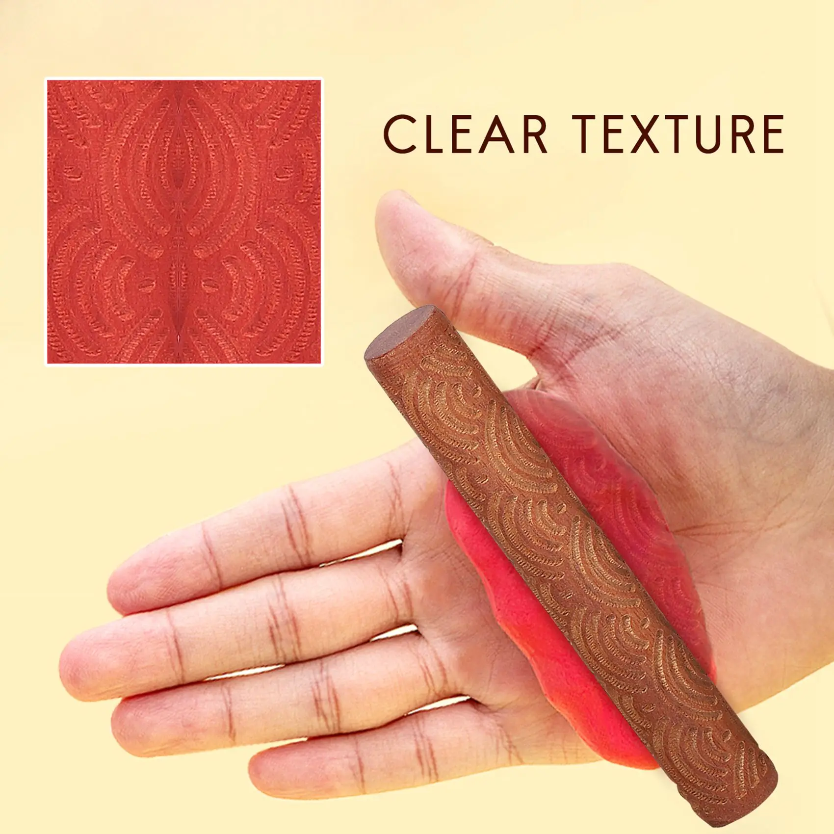 F-T Pottery Tools,Wooden Handle Rollers Clay Modeling Pattern Rollers Kit Pottery Tools Set With Assorted Patterns 10Pcs