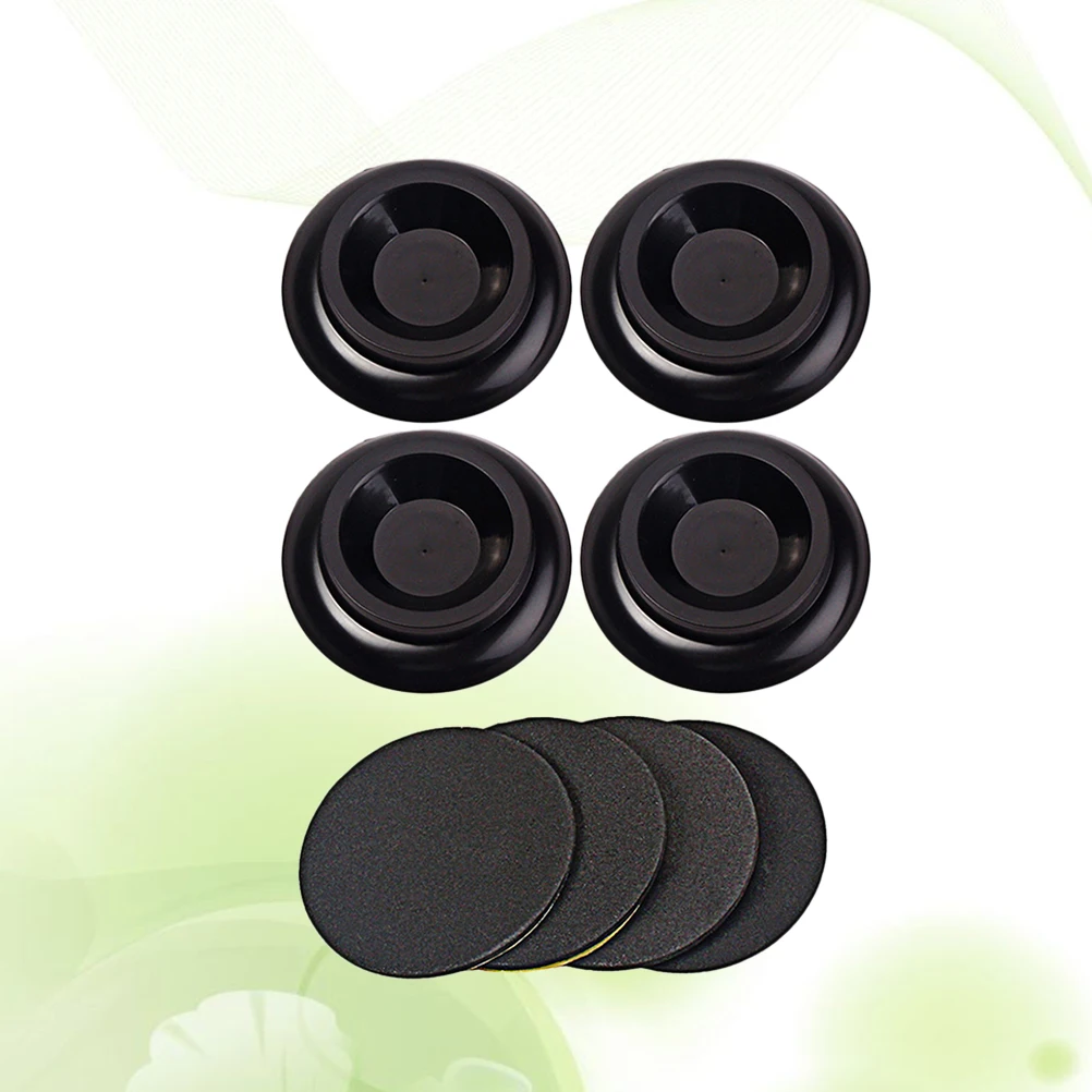

4 Pcs Piano Mat Non-slip Floormat Foot Pads Caster Cups Household Doormats Black