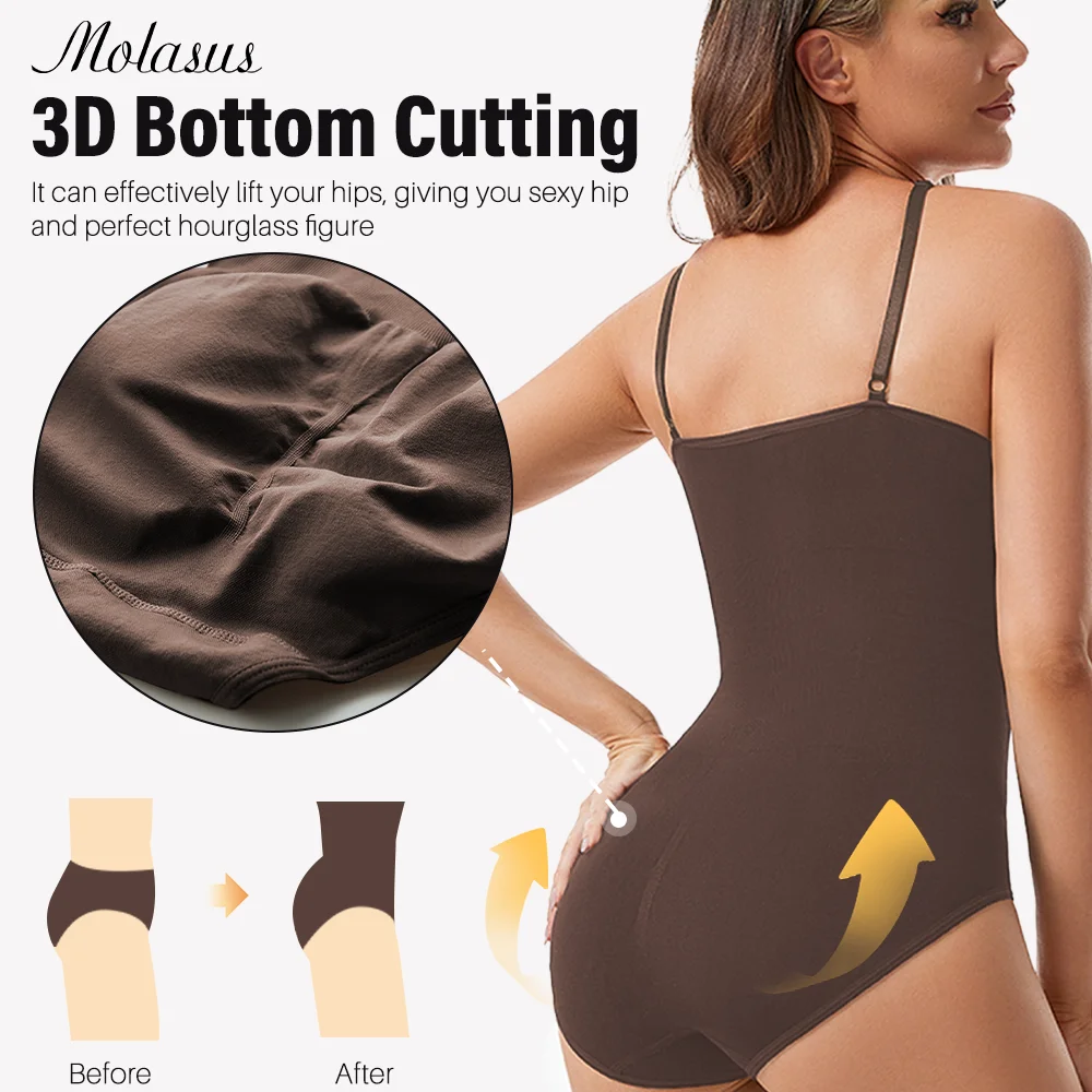 U Neck Bodysuit High Elastic Compression Body Suits Open Crotch Shapewear Women Seamless Tummy Control Buttock Lifting Shaper