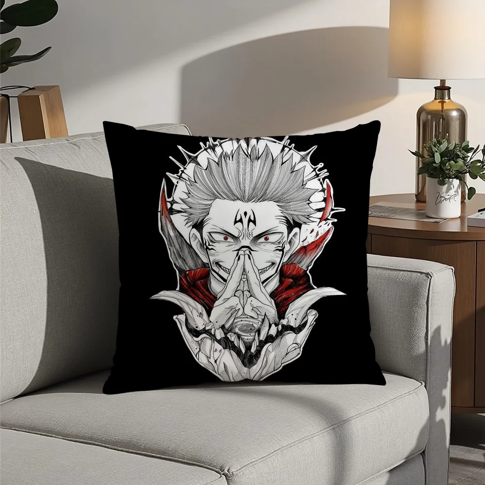 

S-Sukuna King Of Curses Pillow Case Plush Fabric Soft Pillowcase Double Sided Print Cushion Cover Household Gifts