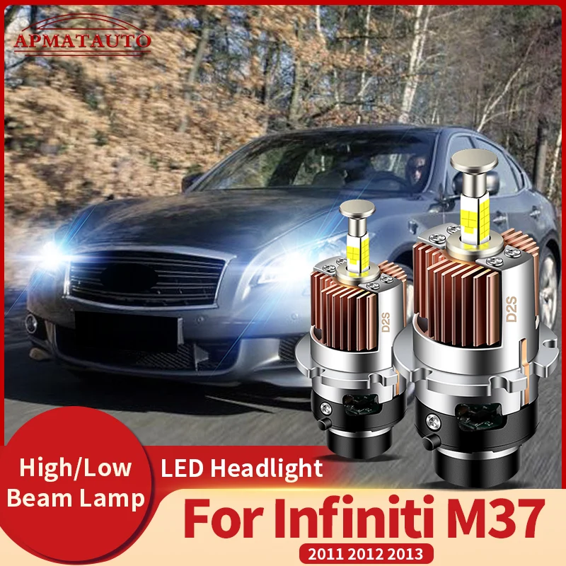 

2PCS Canbus 12V High Quality 32000LM 35W HID Xenon Bulb 6000K Auto Light Car Headlight For Infiniti M37 2011 2012 2013 Plug&Play