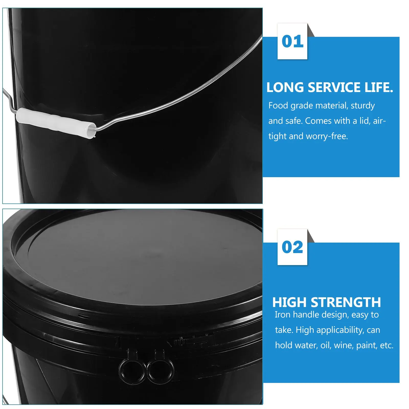 حاوية طلاء سعة 10 لتر، دلو ABS أبيض، بناء حاويات مفضلة للفم الكبير #6