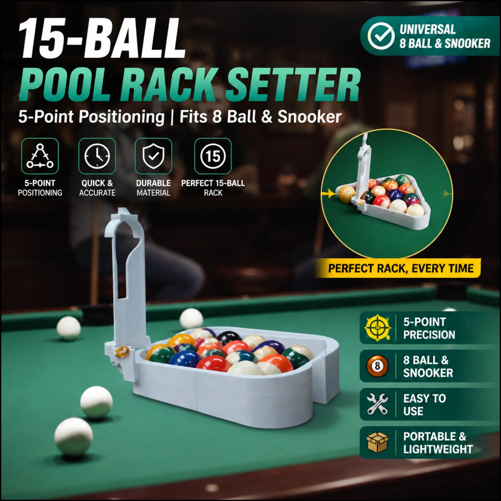 

Pool Ball Rack with Automatic Launcher for Billiards Training Portable Practice Equipment for Snooker and Pool Table Use