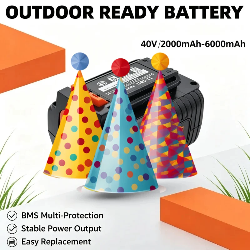 Baide 40V Lithium Battery 2000mAh‑6000mAh Built‑in BMS Protection Board Universal Battery For Outdoor Garden Equipment