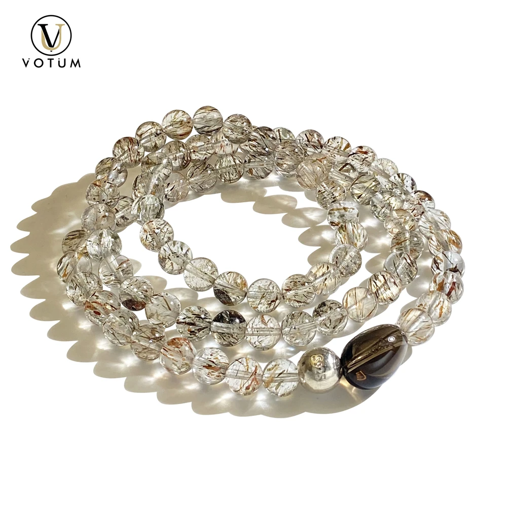 

Votum натуральный черный золотой супер семь дымчатых кварцевых браслетов из бисера для мужчин и женщин на заказ чакра целебный камень бусины ювелирные изделия подарок