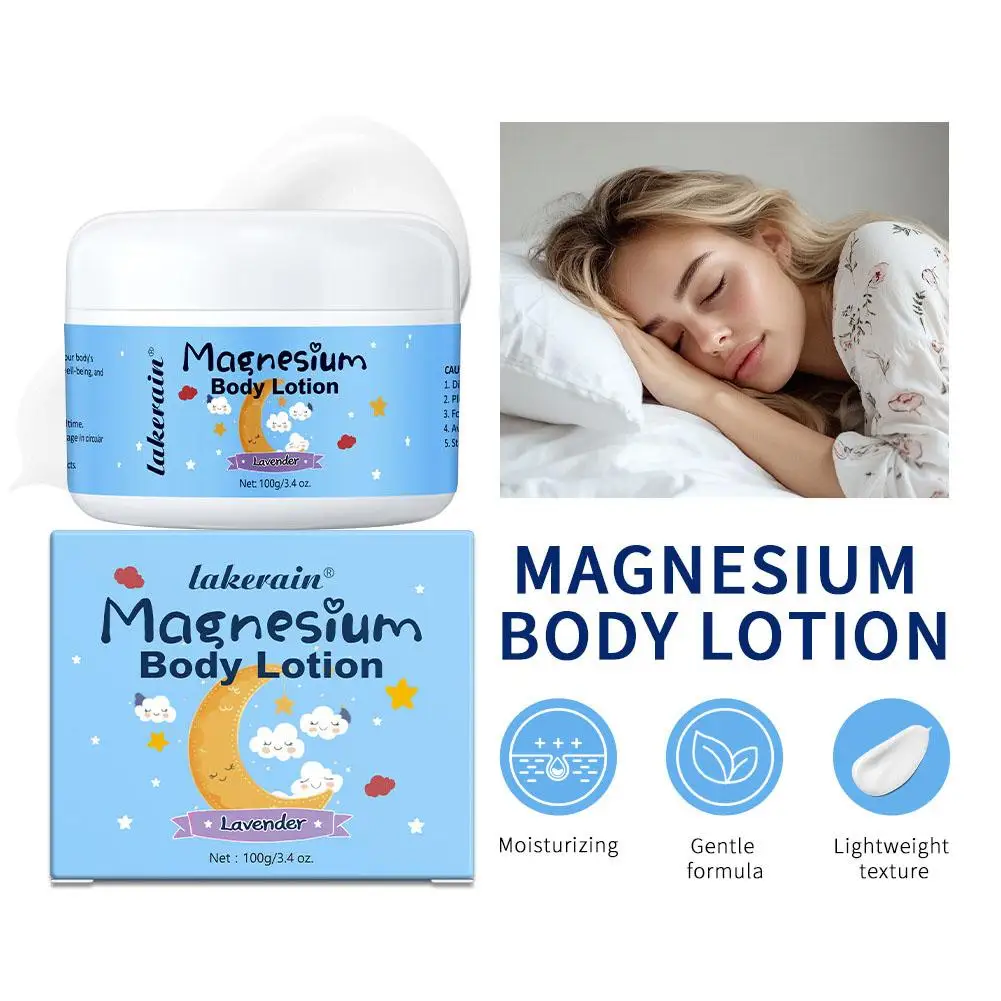 100g loção corporal de magnésio hidratante calmante refrescante anti lavanda loção de cuidados envelhecimento corpo perfumado sleepi n1o0