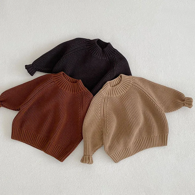 Baby Knit Sweater Cotton Long Sleeve Pullover Newborn Infant Toddler Fall Winter Top Clothes Hollowed Out Sweater Bottoming