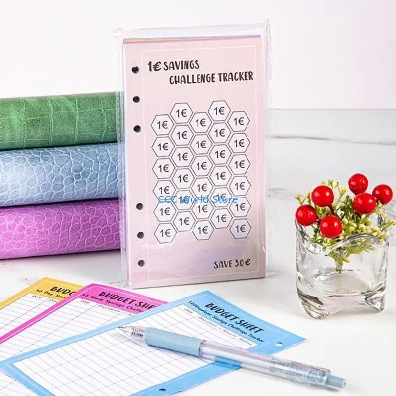 G92A A 6 48 Sheets 52 Week Save Challenge Occants Save Money Euros USD Planner Planner Easy Savor for Family
