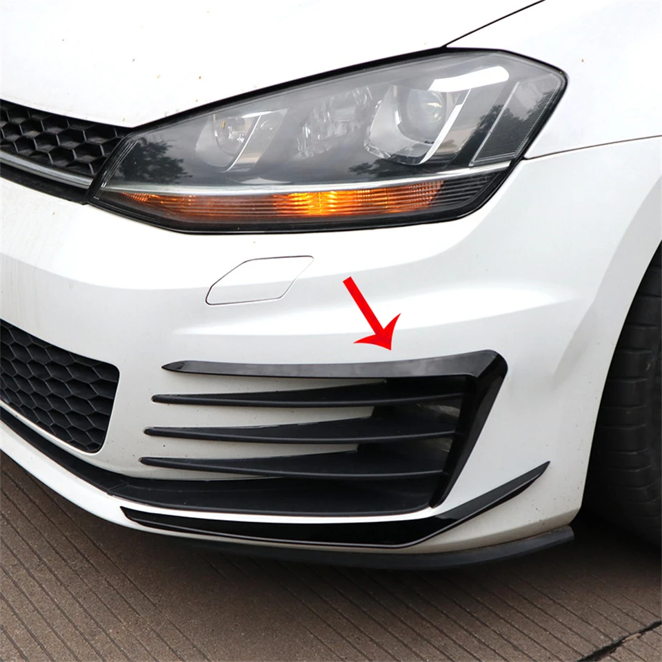 

Front Bumper Side Air Vent Trim Gloss Black Intake Frame Grille Splitter Spoiler Canard Lip For VW Golf 7 MK7 GTI GTD 2012-2017