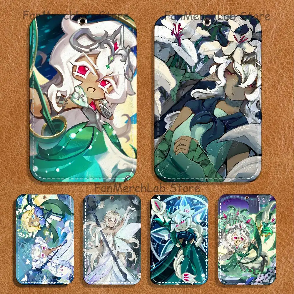 

K-Kingdom White lily C-Cookie Holder Keychain For Bank Business Work Card Holder Student Card Protective Case Bus Card