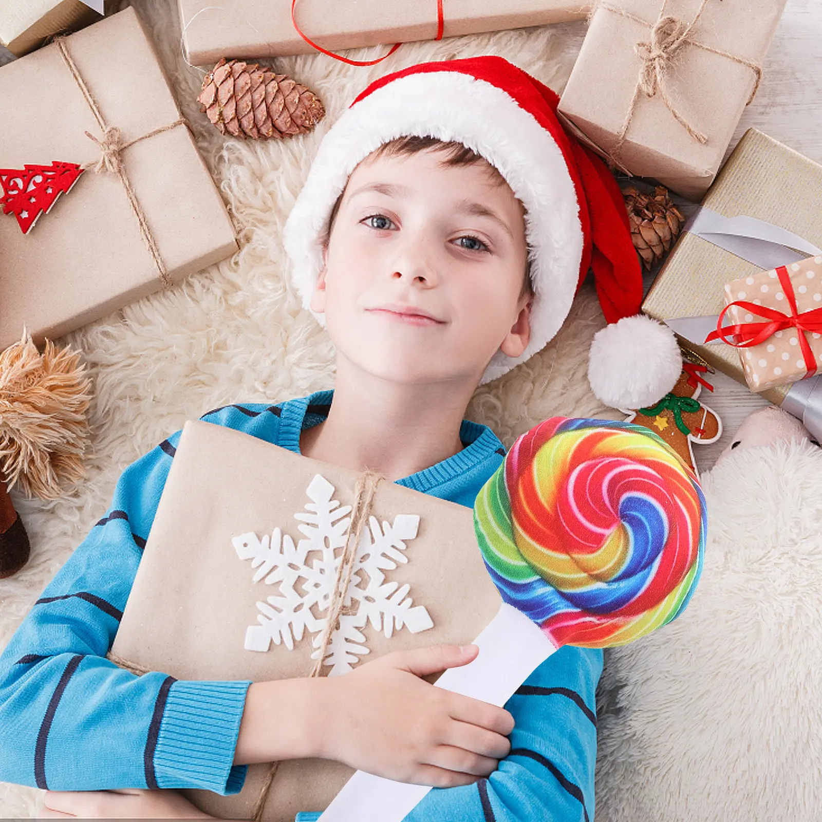 

Lollipop Pillow Candy Themed Decor Soft Touch Colorful Swirl Design Whimsical Throw Cushion for Living Space Bedroom Nursery