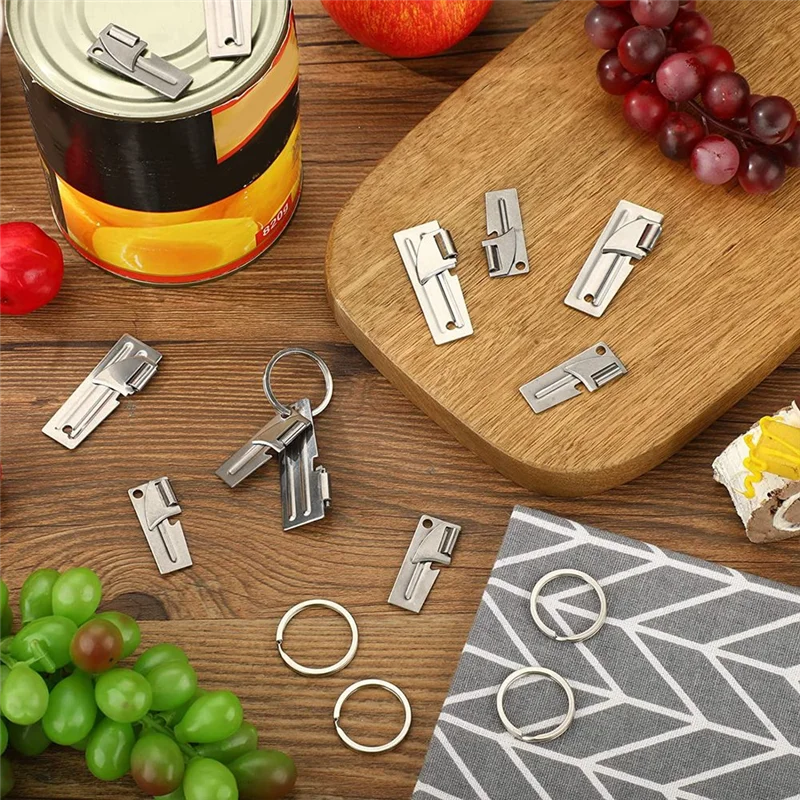Abrelatas de P-38 y P-51, abrelatas de acero inoxidable para acampar, abrelatas portátil para cocina, viajes, Camping