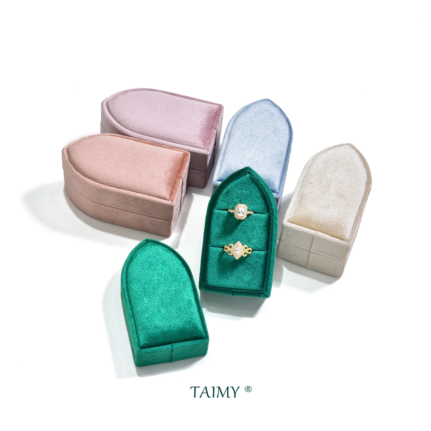 TAIMY-Bala Caixa De Jóias De Veludo Portátil, Caixa De Anel Duplo, Armazenamento De Viagem, Presentes Personalizados, Logotipo Personalizado, Retro, Atacado