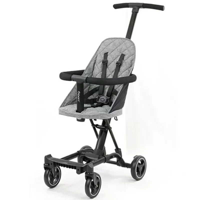 Lightweight Baby Walker – Four-Wheel Folding Stroller Portable Three-Wheel Car for Children Travel-Friendly Pocket Baby Carriage