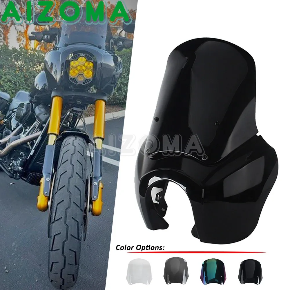 Front Headlight Fairing For Harley Softail Street Bob 107 FXBB 2018 2019 2020 Motorcycle Light Mask Cowl 15inch Windshield Cover