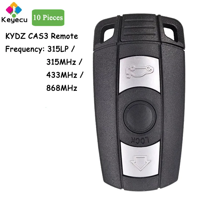 

KEYECU 10 Pieces KYDZ Smart Remote Key With 3 Buttons 315LP 315MHz 433MHz 868MHz Fob for BMW CAS3 E60 E61 E90 1 3 5 6 7 Series